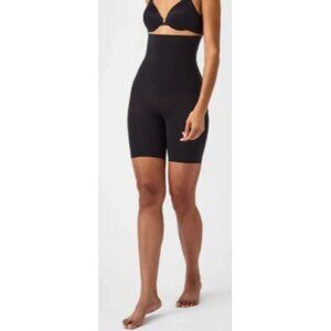 Spanx Higher Power Short 6" Size Large Black High Waisted NWB Seamless Ultra Sof